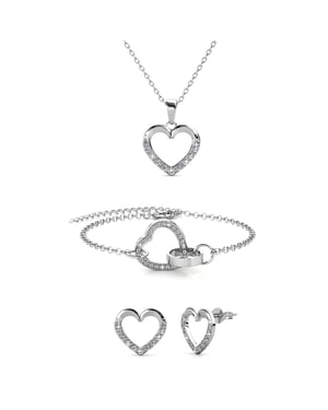 Locked Heart Lovett Twee sets - Zilver en kristal