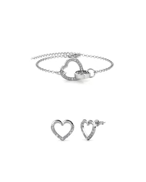 Locked Heart Lovett Sets - Zilver en Kristal