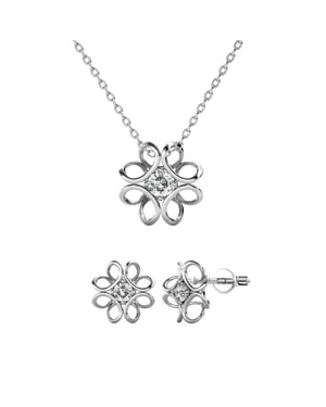 Daffodil Parures - Zilver en Kristal