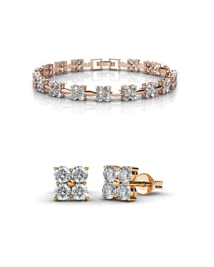 Sweet Square Sets - Roségoud en kristal
