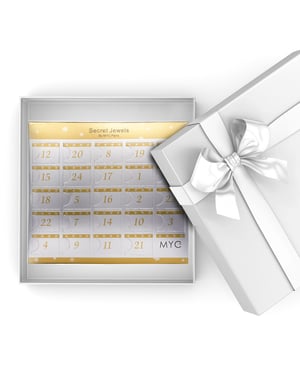 Adventskalender 12 juwelen, 11 kralen en 1 verrassing - Zilver en kristal
