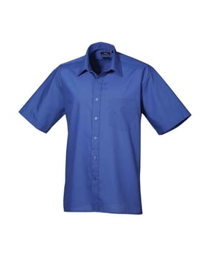 Premier Heren Poplin overhemd met korte mouwen (Koningsblauw)