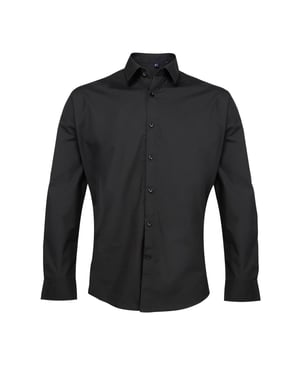 Premier Heren Supreme Poplin Formeel Overhemd (Zwart)