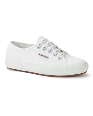 Superga Katoenen schoenveters met logo (Veelkleurig/Regenboog)
