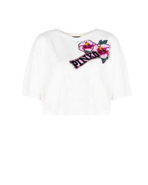 Pinko T-Shirt Titolato Vrouw Wit