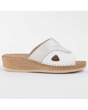 Purapiel Sandalen Met Een Sleehak Leida3 Wit