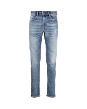 Diesel 1979 Sleenker effen lichtblauwe vervaagde denimjeans
