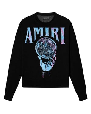 Amiri Crystal Ball Design zwarte gebreide trui