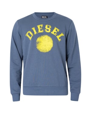 Diesel Distressed Dot-logo blauw sweatshirt