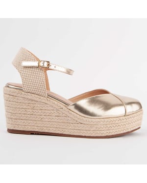 Montevita Espadrilles Met Sleehak Balenci3 Goud