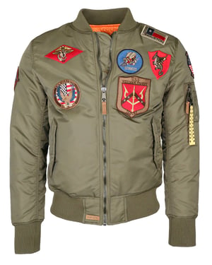 Top Gun bomberjack in pilotenstijl met patches TG20191053