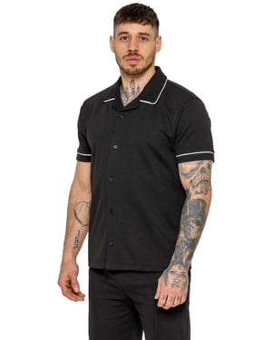 Enzo | Heren Korte Mouw Piping Shirt