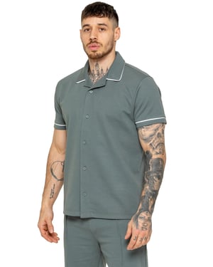 Enzo | Heren Korte Mouw Piping Shirt