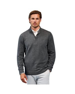 Asquith & Fox Heren Katoenen Blend Sweatshirt met ritssluiting (Houtskool)
