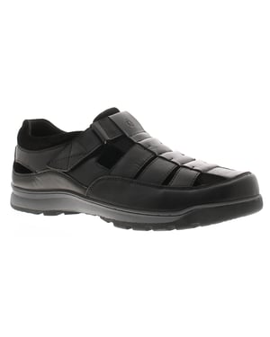 Hush Puppies Touch Close Herensandalen Rucker Leer Vissersmodel Zwart