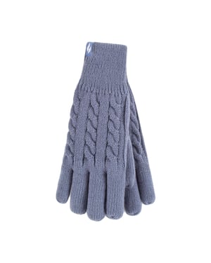 Dames Kabelbrei 2.3 Tog Fleece Gevoerde Thermische Winterhandschoenen
