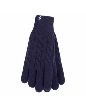 Dames Kabelgebreide 2.3 Tog Fleece gevoerde Thermische Winterhandschoenen