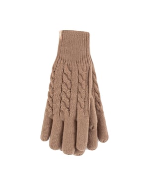 Dames Kabelgebreide 2.3 Tog Fleece Voering Thermische Winterhandschoenen