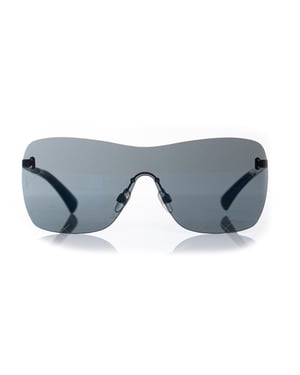 Gequilte shield zonnebril in blauw