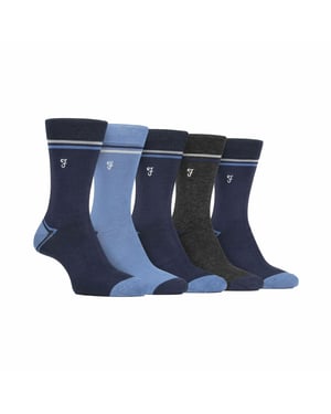 5-Pack Heren Bamboo Felgekleurde Gestreepte Sokken