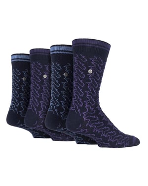 4-Pack Heren Katoenen Dress Sokken | Spirit Square Gebreide Sokken