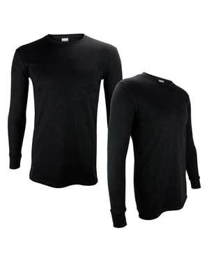 2-Pack Heren Thermo T-shirts Lange Mouw | Warme Winter Fleece Basislaag Top