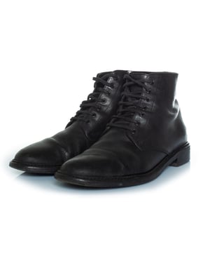 Zwarte leren veterschoenen tot enkel