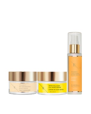 VITAMINE C + COLLAGEN ELIXIR SERUM 60ML + Vitamine C Bio Brightening Moisturiser 50ml +SPF 50 Collageen Dagcrème 50ml