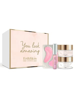 Rozenbloesem Glans Lip Plumping Gloss + Rozenbloesem Glans Hydro-Gel Oogpads + EGF Cell-Effect Nachtcrème + Hyaluronzuur & Collageen Dagcrème 50ml (Universele Kit)