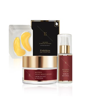 RETINOOL SERUM 30ML + RETINOOL NACHTMOISTURIZER 50ML + COLLAGEEN GOUDE OOGPATCH 24K GOUD - 5X2 PADS