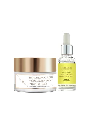 Hyaluronzuur & Collageen Dagcrème 50ml + Bijengif + Manuka Honing Serumolie 30ml