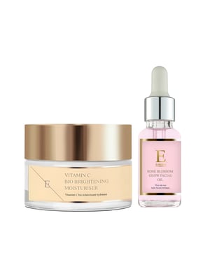 Rozenbloesem Glans Gezichtsolie 30ml + Vitamine C Bio Verhelderende Moisturiser 50ml