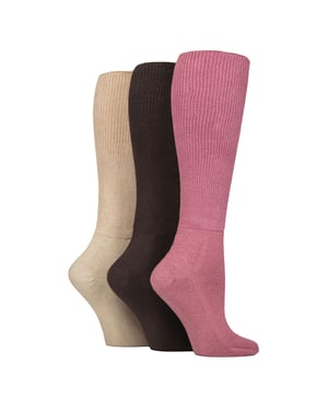 3-Pack Vrouwen Kniehoog Zachte Bamboe Diabetessokken