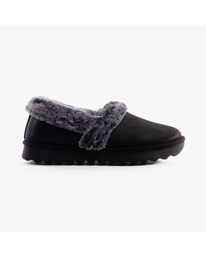 Skechers Cozy Up Polyester Dames Zwarte Slippers