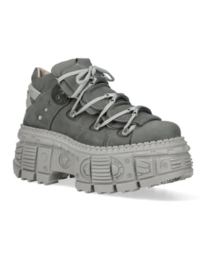 New Rock M-106WALL-C63 Grijze leren Urban Gothic enkellaarsjes