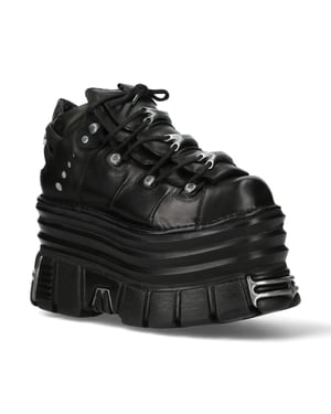 New Rock M-106-C181 Zwarte Gothic Punk Chunky Platform Enkellaarsjes