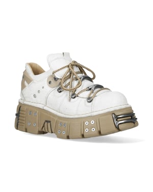 New Rock M-120N-C80 Witte Gothic Platform Enkellaarsjes
