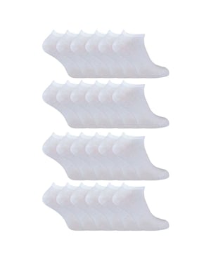 24 Pack Multipack Katoenen Trainer Sokken voor Jongens en Meisjes
