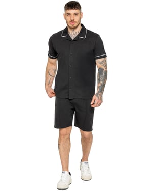 Enzo | Heren Biesjes Shirt & Korte Broek Tracksuit Set