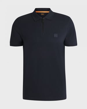 BOSS Orange Passerzip Heren Polo Shirt met Rits
