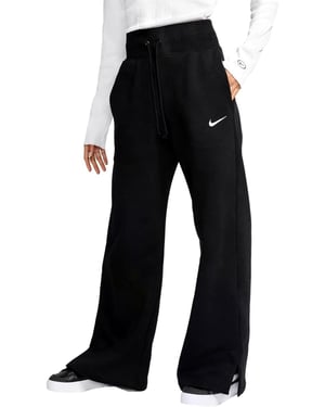 Nike Dames Phoenix Fleece Joggers met wijde pijpen in zwart