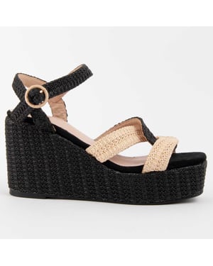 Montevita Sandalen Met Een Sleehak Salia11 Zwart