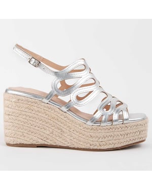 Montevita Sandalen Met Een Sleehak Salia2 Zilver