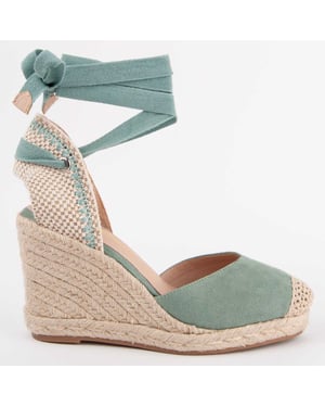 Montevita Espadrilles Met Een Sleehak Balenci8 Groen