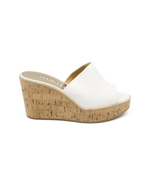 Walter Steiger muiltjes met plateau wit
