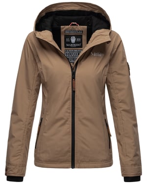 Marikoo dames overgangsjas lichtgewicht water- en windafstotend met capuchon taupe