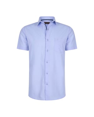 Cappuccino Italia Overhemden Korte Mouw Palermo Blauw
