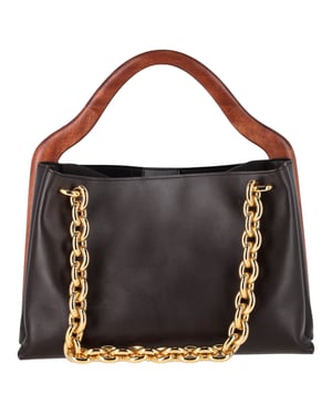 Bottega Veneta Mount Bermuda Handtas in Zwart Kalfsleer