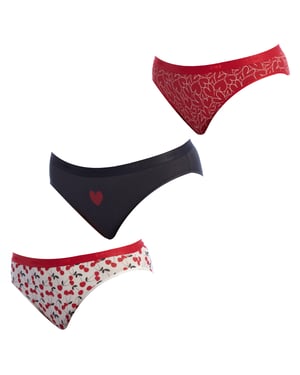 3er-Pack Slips aus Stretch-Baumwolle D4C17 für Damen