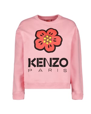 Kenzo Paris bloemlogo roze roze sweatshirt